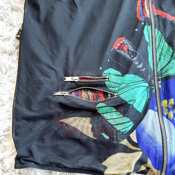 Desigual by Christian Lacroix Art Printed Full Zip Mesh Jacket Blazer Size 48 - Picture 9 of 13